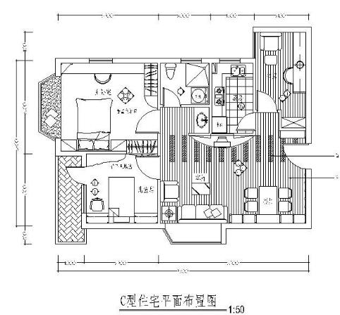 [深圳]86㎡三居样板间施工图-1