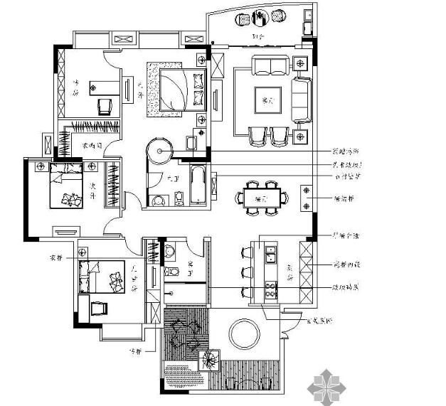 [贵州]欧式四居样板房装修图-1