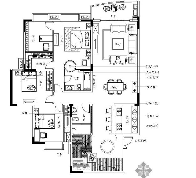 [贵州]欧式四居样板房装修图-1