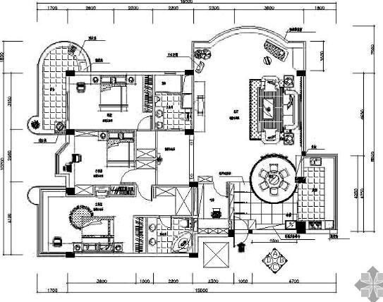 148㎡三室二厅装修图-1