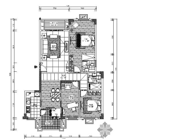 [广东]115㎡精装三室两厅样板房施工图-1