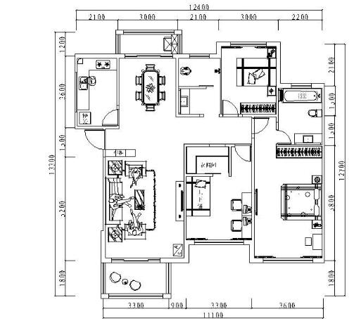 [湖南]现代三室两厅家居施工图（含效果）-1