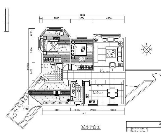 [湖南]三室两厅家居施工图含（效果图）-1