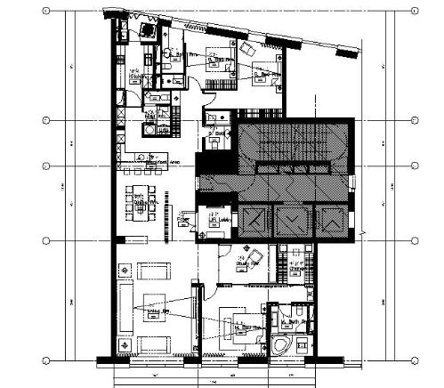 [青岛]现代四居室施工图-1