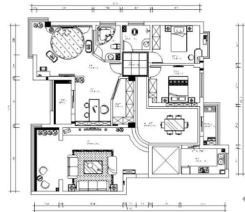 [湖南]某三室二厅装修方案图-1