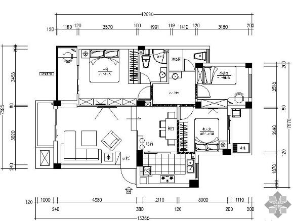 [福州]现代三居装修方案（含效果）-1