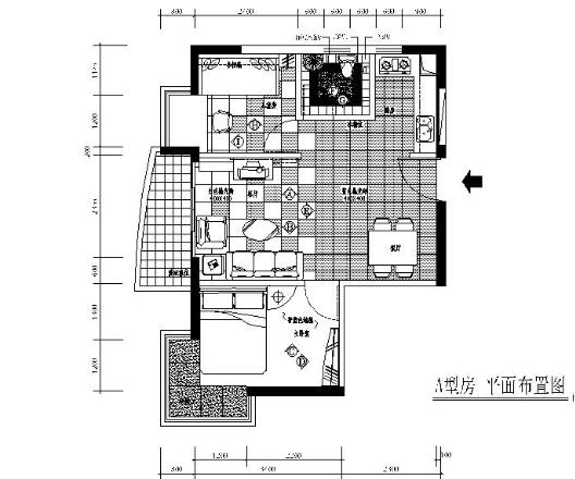 [深圳]某一居样板房室内装修图-1