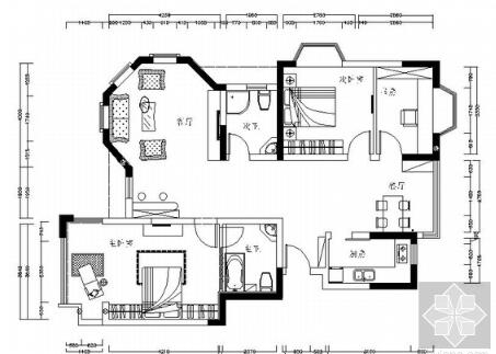 现代二居室内设计图-1