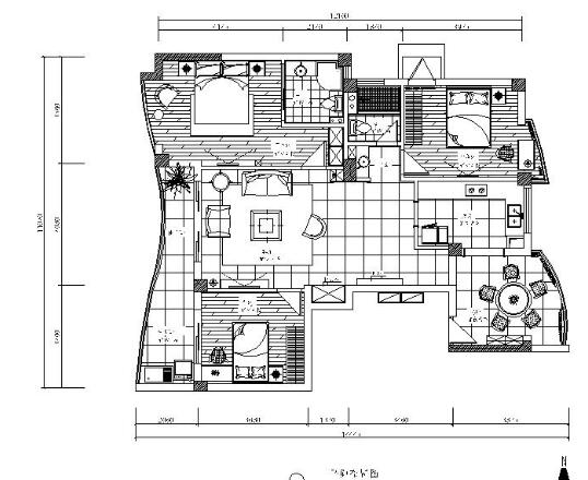 豪华欧式三居室施工图（含效果）-1