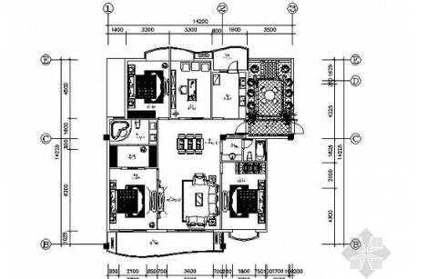 [郑州]四居样板房设计施工图-1
