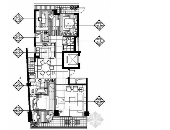 [杭州]三室两厅现代精装样板房施工图-1