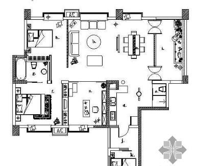 新中式风格三居室装修图（含效果）-1