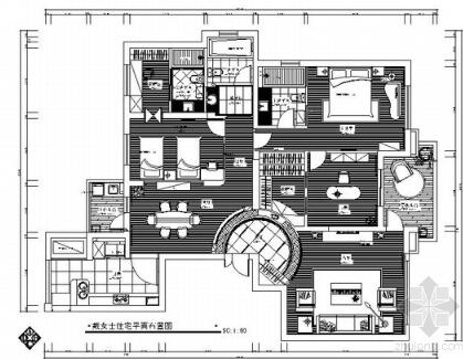 200㎡精致三居室内装修图-1