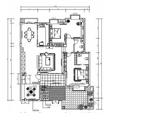 170平米新中式三居室家装设计方案（含效果）-1