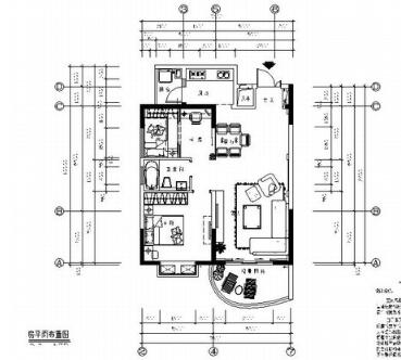 [成都]某两居室C4型样板房装修图-1