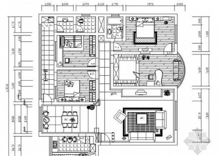 210㎡四居室公寓装饰装修图-1
