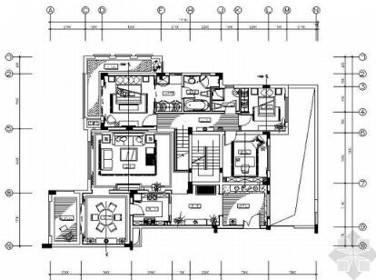 混搭D5户型双层复式样板房装修施工图-1