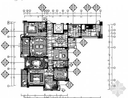 名师奢华魅影D1型四居室样板房施工图-1