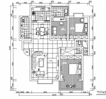 [湖南]长沙某公寓式三居室室内装修图-1