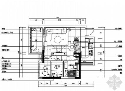 [广东]名师现代精装一居室装修施工图（含实景）-1
