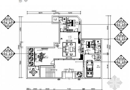 [广东]某三层别墅装饰工程室内设计CAD施工图-1
