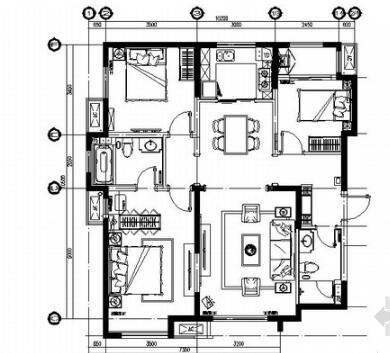[青岛]新古典风格样板间装修施工图-1