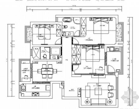 [宁波]134平现代简约三居室样板间装修施工图（含效果）-1