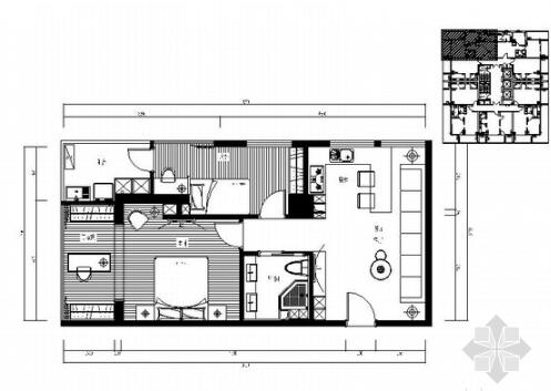 [福州]东南亚风格两居室样板房室内设计施工图（含效果图...-1