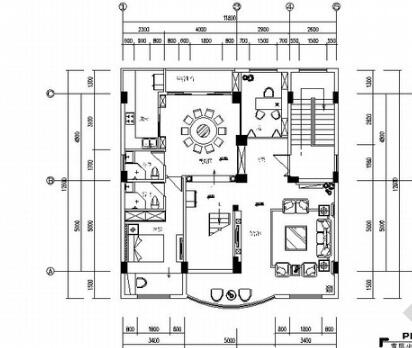 [苏州]华丽高雅欧式三层别墅室内装修施工图（含效果图）-1