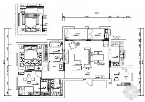 [宁波]高端法式社区现代三居室装修施工图-1