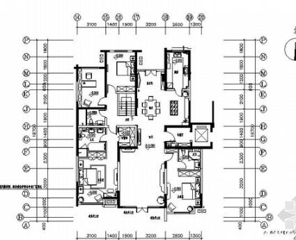 [北京]CBD高端楼盘住宅五居室装修施工图-1