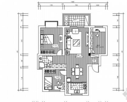 全套现代风格三居室CAD装修图-1