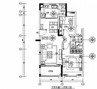 [广东]佛山某高档小区B2户型二居室装修图-1