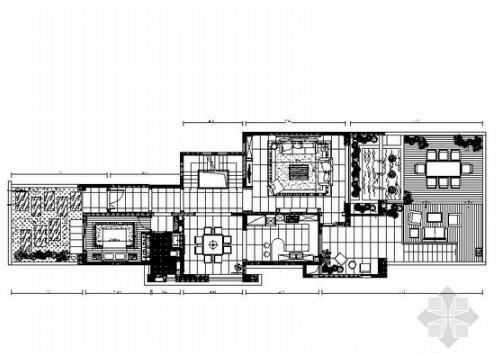 [西安]后现代简约别墅室内设计施工图（含效果图）-1
