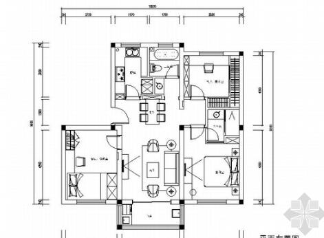 [江苏]现代时尚两居室婚房装修CAD施工图（含实景图）-1