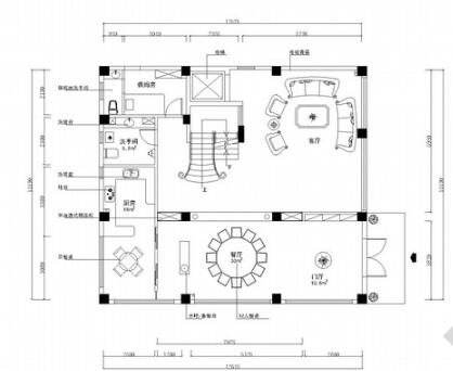 [厦门]四层高档别墅简欧风格CAD装修施工图-1