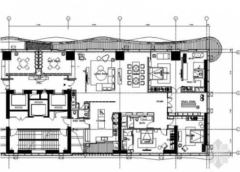 [厦门]亚洲十大豪宅精品现代三居室样板房室内装修施工图...-1