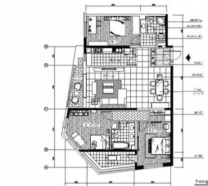 [北京]朝阳区温馨现代三居室样板间装修施工图（含效果）-1