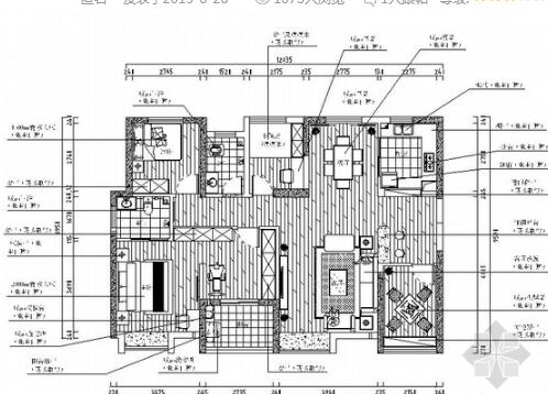 [湖北]高层建筑小区现代四居室装修施工图-1