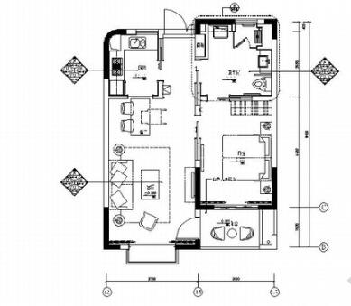 [上海]高级现代风格养老公寓一居室室内装修施工图-1