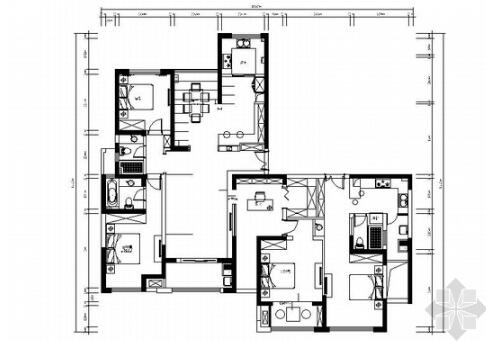 [常熟]大型企业集团地产经典新中式四居室装修施工图（含...-1