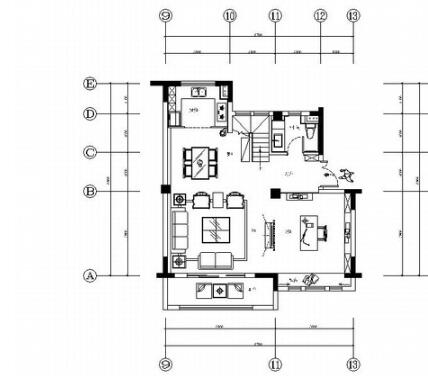 [上海]豪华别墅区新中式风格三层别墅样板间装修施工图（...-1
