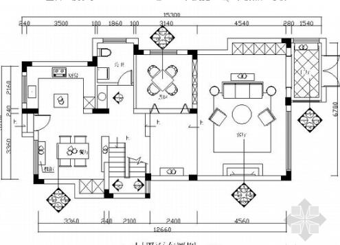 精品温馨现代风格复式样板间CAD装修施工图（含效果）-1