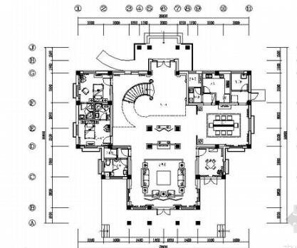 [河南]风景旅游区简欧高档两层别墅CAD装修施工图（含效...-1
