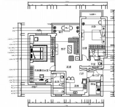 精品地中海风格三居室样板间室内装修施工图-1