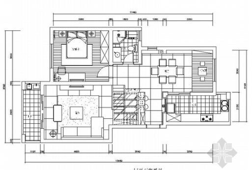 [常熟]精品典型现代风格复式样板间CAD装修施工图（含高...-1