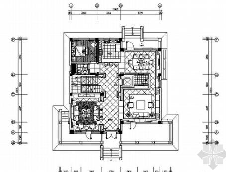 [北京]高端简欧风格三层别墅室内装修施工图（含效果）-1