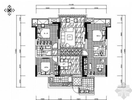 [四川]豪华欧式风格四居室室内装修施工图（含效果）-1