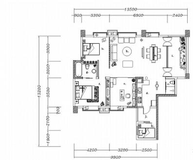 中式两居室室内装修施工图（含效果图）-1