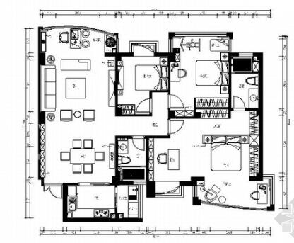 [福州]现代风格130平三居室装修图（含效果）-1